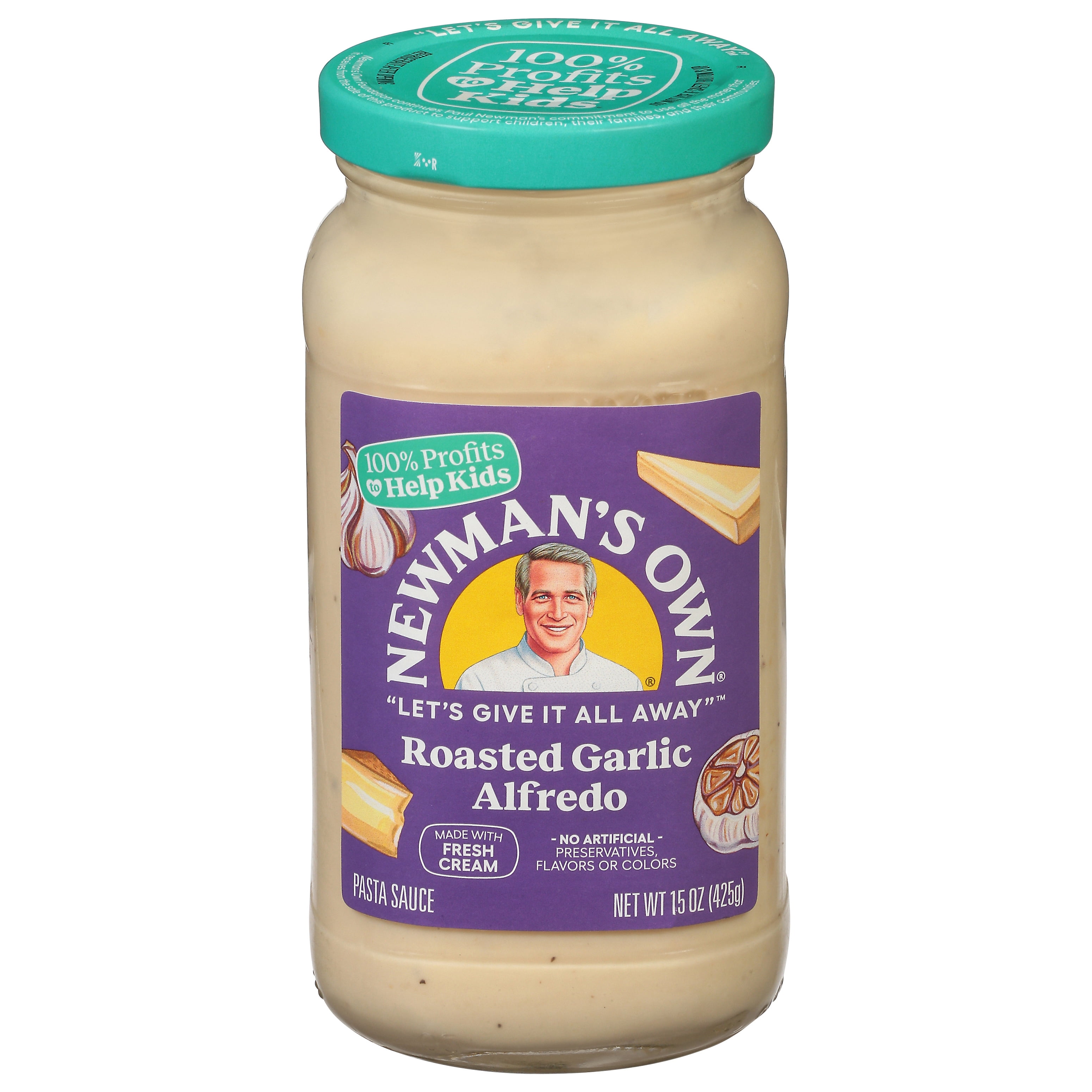 Newman's Own Roasted Garlic Alfredo Pasta Sauce 15 oz