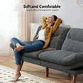 thumbnail image 4 of Convertible Sectional Sofa Couch, 3 Seat L Shaped Sofa with Removable Pillows Soft Corduroy Fabric Small Couch Mid Century for Living Room, Apartment and Office (Gray), 4 of 10