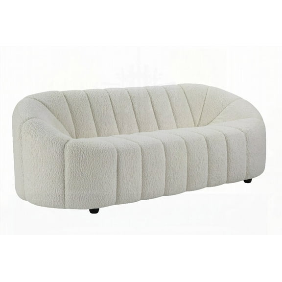 Modern Simple Sherpa Sofa 70" with Durable Wooden Frame