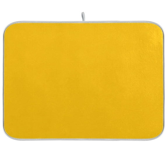 joogoo Solid Yellow Dish Drying Mat Kitchen Counter Absorbent Drying Pad 18x24 in Drainer Rack