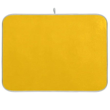 

joogoo Solid Yellow Dish Drying Mat Kitchen Counter Absorbent Drying Pad 16x18 in Drainer Rack