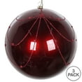thumbnail image 4 of Vickerman 6" Wine Candy Finish Curtain Ornament with Glitter Accents, 3 per Bag, 4 of 4