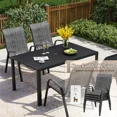 thumbnail image 6 of UDPATIO Patio Chairs Set of 5, Outdoor Dining Chairs High Back with All Weather Breathable Textilene, Metal Frame for Lawn Garden Backyard Deck,Dark Grey, 6 of 9