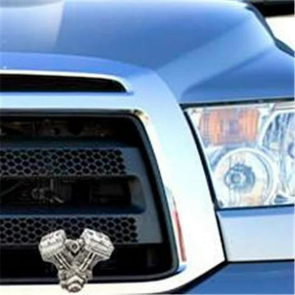 Grillie Vtwin-N Vtwin Antique Nickel Ornament, 4.125 x 4.625 in.