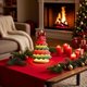 thumbnail image 1 of Árbol de Navidad de Mesa con Estrella Roja, Verde y Dorada | Decoración Navideña Festiva para El Hogar | Hjh250825005, 1 of 6