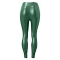 thumbnail image 4 of Dyfzdhu Faux Leather Leggings for Women Tummy Control Stretch High Waist Slim Pleather Pants Plus Size Green, 4 of 6