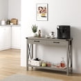 thumbnail image 1 of Bingirl Entryway Table, 43" Farmhouse Console Table, 2-Tier Wood Sofa Table with Shelf, Behind Couch Table, Console Tables, 1 of 7