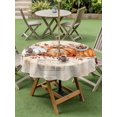 thumbnail image 3 of Outdoor Tablecloth with Umbrella Hole and Zipper, Fall Pumpkin Round Table Cloth 60 Inch Waterproof Tablecloth, Thanksgiving Autumn Leaves Floral Picnic Table Cover for Patio Camping, 3 of 7