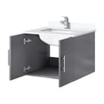 thumbnail image 6 of 24 - inch Wide Dark Grey Wood Vanity | One Storage Compartment, Soft Close | Scratch and Stain Resistant, 6 of 6