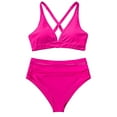 thumbnail image 2 of AWCHIC Women Sexy High Waist Bikini Sets Mesh Tummy Control Two-Piece Swimsuits, Size M-2XL, 2 of 5