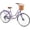 Purple, variant on ICEELF 24'' Women's Beach Cruiser Bike, 7-Speed Commuter Bicycle with Rattan Basket, Rack, High-Carbon Steel Frame, Dual Disc Brakes, Step-Through, Pink