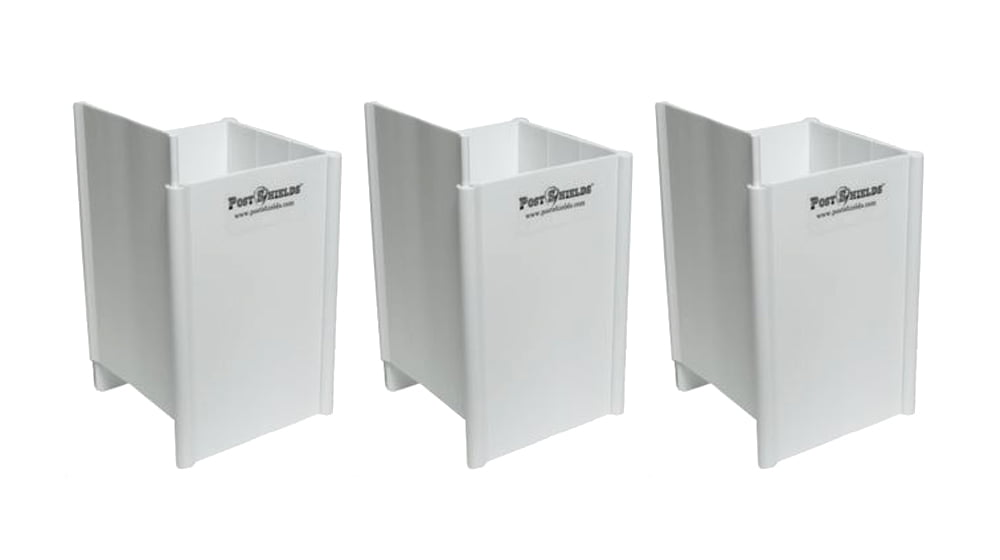 Set of 3 Post Shields White 4" L x 4" W x 6" H Sleeve Post Trimmer Protectors 