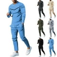 thumbnail image 4 of Men Tracksuit 2 piece set Jogging Sport Pullover T sihirt Streatwear Long sleeve, 4 of 8