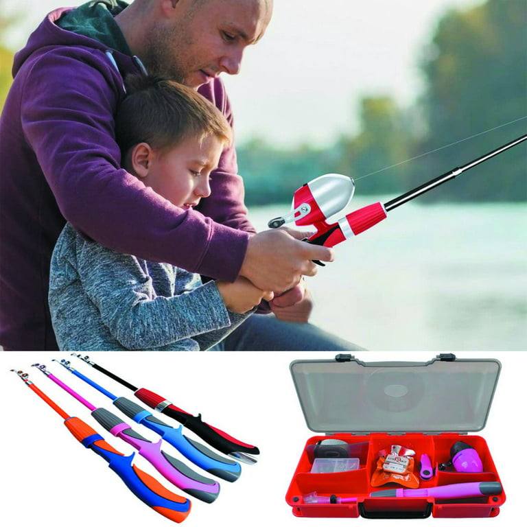 Cheers.US Kids Fishing Pole Telescopic Fishing Pod All-in-One Youth Fishing  Kit with Travel Box for Boys Girls Or Youth 