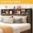 thumbnail image 4 of Dextrus Brown Queen-Sized Bed Frame, Metal Platform Bed Featuring&nbsp; Headboard, 4 Storage Drawers & Charging Station, No Box Spring Required, Quick Assembly, 4 of 6