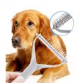 thumbnail image 2 of Nikou Dog Cat Dematting Comb-Undercoat Rake for Dogs-Double Side Pet Grooming Massage Comb-Silver(L), 2 of 8
