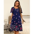 thumbnail image 3 of Oudiya House Dress for Women with Pockets Moomoo Dresses Short Sleeve Mumu Nightgown Button Down Sleepwear, S-3XL, 3 of 5