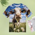 thumbnail image 4 of Farmhouse Highland Cow Funny Cattle And Flower T Shirts Basic T-Shirt Short Sleeve Ladies Tee Shirt Summer Graphic Clothing, 4 of 6