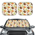 thumbnail image 2 of Balery 2 Piece Thanksgiving Turkey Car Windshield Sun Shade|Foldable Front Windshield Shade for Car Front Window for Most Sedans SUV Truck-Large, 2 of 7
