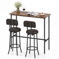 thumbnail image 1 of Gymax Industrial Bar Table Set Space-Saving Pub Table & Stools Set for Dining Room, 1 of 10