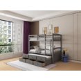 thumbnail image 4 of Twin Bunk Bed with Ladder, Safety Rail, Twin Trundle Bed with 3 Drawers for Bedroom, Guest Room Furniture(Gray), 4 of 12