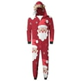 thumbnail image 2 of Odeerbi Christmas Onesie Pajamas for Family Holiday Sleep Jumpsuit Long Sleeve Family Christmas Pajamas Matching Sets Dad Printed Loungewear Jumpsuit Sleepwear Xmas PJs Set Red, 2 of 7