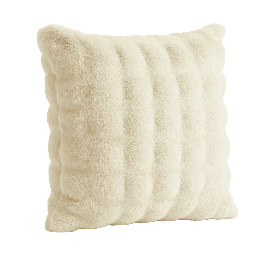 クッション・座布団 Faux Fur Pillow White 18 in. W x 18 in. L Faux Fur Square Shag Pillow (Set of 2