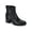Black, variant on Womens Black Accent Stripe Side Pull-Tab Cushioned Covina Almond Toe Block Heel Zip-Up Booties 8 M