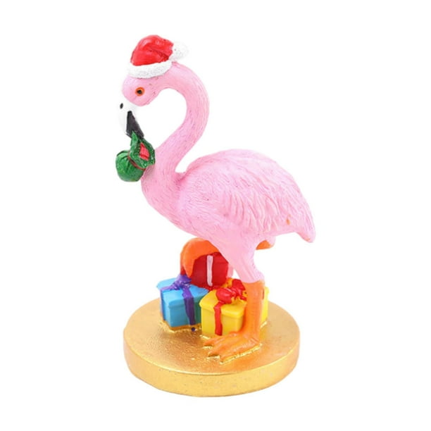 Figura navideña de resina, escultura de animales, mensajeros, estatua, adorno de regalo, decoración del hogar para dormitorio, oficina, chimenea, Flamenco