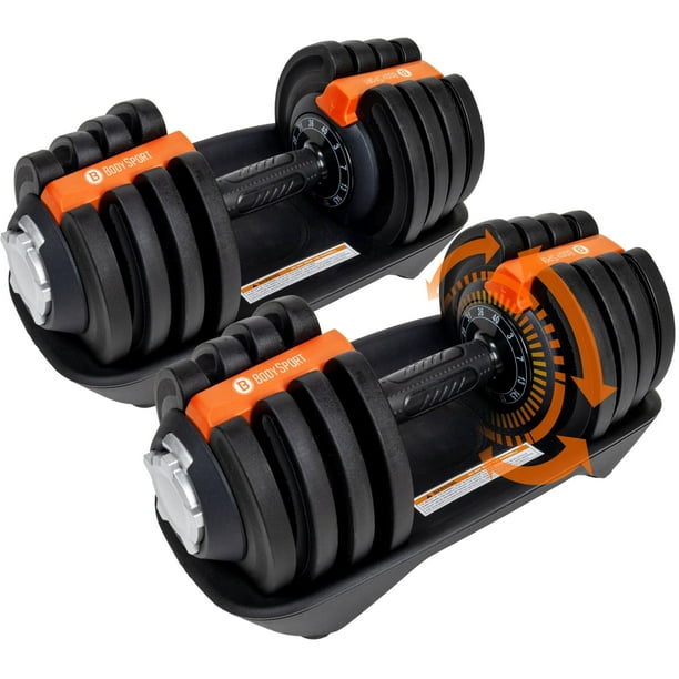 Par de mancuernas ajustables para BodySport de 1,4 a 18,1 kg con 12 pesas
