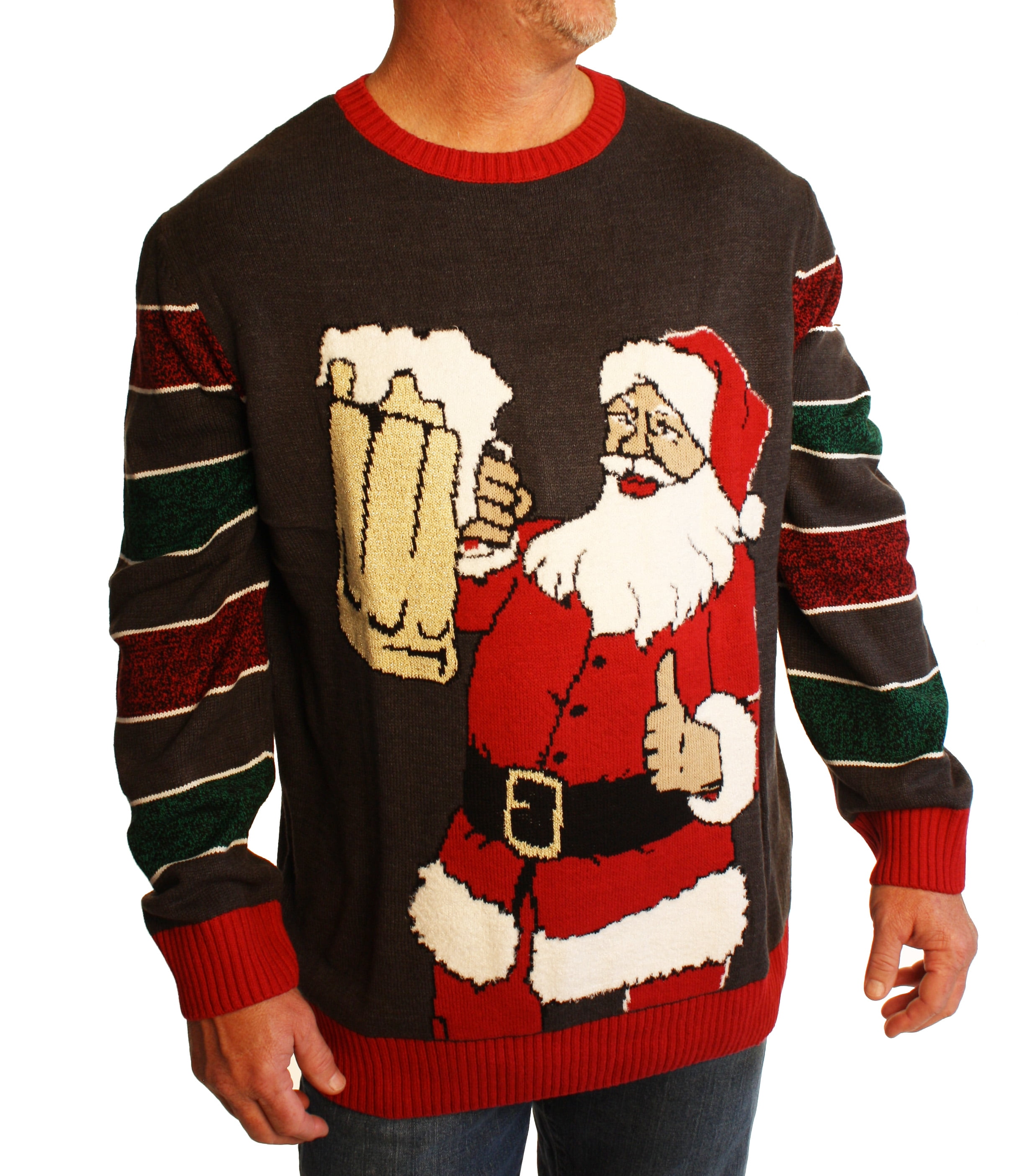 Fashion Mens Womens Ugly Christmas Sweater Santa Claus Xmas Knitted Pullover XL 