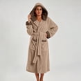 thumbnail image 5 of FAHUOMU Plush Hooded Robes For Women Cozy Warm Fleece Bath Robe With Pockets Winter Loose Fit Loungewear, 5 of 8