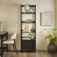 thumbnail image 3 of Walker Edison Transitional Narrow Bookshelf with Drawer on Bottom, Black, 3 of 19