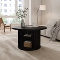 thumbnail image 6 of StorageWorks Tambour Door Round Coffee Table with Storage Shellf, Black, 19.7''H X 35.4''W, 6 of 10
