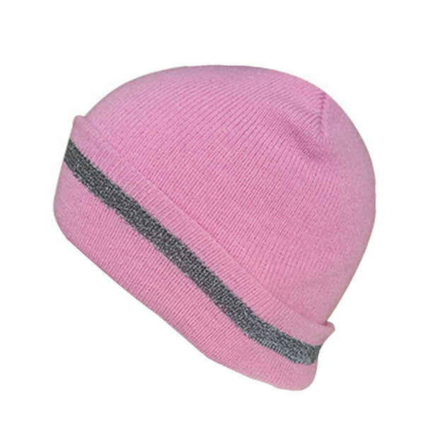 Minnieouse Gorros de calavera para hombre, forro reflectante, gorro de invierno Unisex, protección contra la frialdad, ciclismo informal, eventos Sombreros Rosa