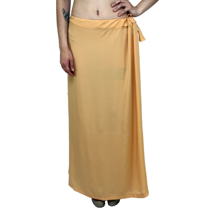 Sari Petticoat Stitched Indian Saree Petticoat Adjustable Waist Sari Skirt  (Black) 