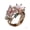 Rose Gold, variant on Butterfly Flower Ring for Women, Adjustable Enamel Open Ring with Crystal, Pink Butterfly Jewelry Gift
