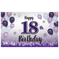 thumbnail image 2 of Yatrandify Purple Balloons Happy Birthday Banner Decorative Design Milestone Celebration Birthday Backdrop for Birthday Party Celebration Indoor Decoration Event, 2 of 8