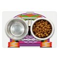 thumbnail image 1 of Jukebox Pet Mat for Food and Water, Cartoon Vivid Design Vintage Music Notes Radio Box Artwork, Non-Slip Rubber Mat for Dogs and Cats, 18" X 12", by Ambesonne, 1 of 2
