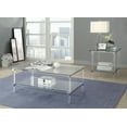 thumbnail image 3 of Benzara BM193827 Metal Accented Glass Top Coffee Table with Open Shelf & Acrylic Legs - Silver & Clear - 48 x 26 x 18 in., 3 of 5