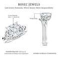 thumbnail image 6 of Rosec Jewels IGI Certified 4 Carat Princess Cut Lab Grown Diamond Wedding Ring Set - E-VS1 Grade - Celtic Engagement Ring with Enhancer, 925 Sterling Silver, US 4.00, 6 of 9