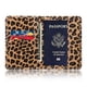 thumbnail image 3 of Funda para pasaporte con bloqueo, combinación de funda para pasaporte de viaje de cuero para guardar tarjetas bancarias, tarjetas de crédito, leopardo, 3 of 5