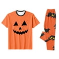 thumbnail image 4 of Grblisyd Halloween Matching Family Pajamas Set Cute Cartoon Graphic Print Mommy and Me Matching Outfits Soft Nightwear for Family, 4 of 5