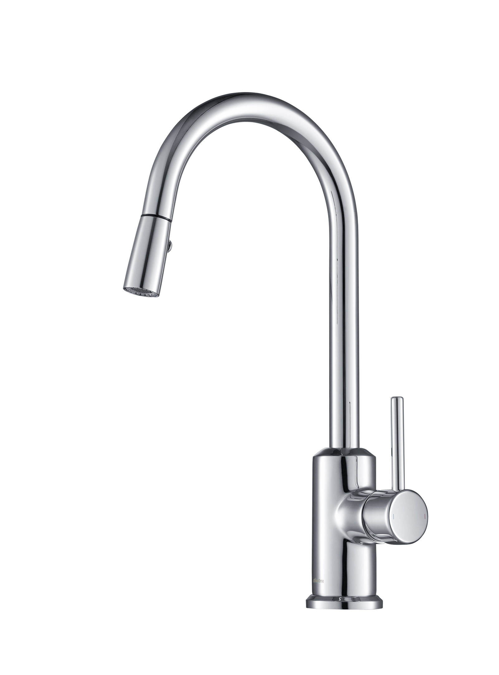 Stufurhome Brighton Kitchen Faucet W Spray Head Gooseneck Chrome Single Lever Mixer