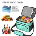 thumbnail image 5 of Blue and White Checkered Pattern Insulated Lunch Box for Women Men, Medium Leakproof Cooler Bag with Adjustable Strap, 10"x6.7"x8", 5 of 6