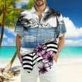 thumbnail image 2 of Dwralegc Hawaiian Shirt for Men Henley Trendy Vacation Shirts Big & Tall Floral Tropical Printed Tops Summer Short Sleeves Lapel Collar Clothes Royal Blue 5XL, 2 of 5