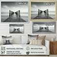 thumbnail image 4 of Designart "Monochrome Pier On The Horizon I" Coastal Pier Floater Framed Wall Decor, 4 of 5
