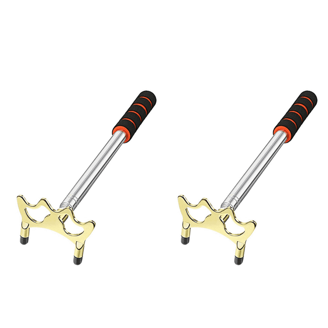 2X Retractable Billiards Cue Stick Bridge with Removable Brass Bridge , Billiards Pool Cue Accessory,Low Bridge,2 x etractable billiard cue bridge,Silver & Gold