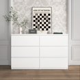 thumbnail image 2 of Oufan 6 Drawers Dresser Chests for Bedroom, Wood Chests of Drawers, Modern Dressers Chest Organizer for Bedroom, Living Room, Hallway, White, 2 of 8