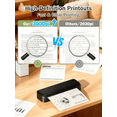 thumbnail image 3 of Phomemo Upgraded 300 dpi M834 Portable Printer - 8.5" x 11" & A4 Portable Inkless Printer, Wireless Bluetooth Thermal Travel Printer for Office School Home (Black), 3 of 8